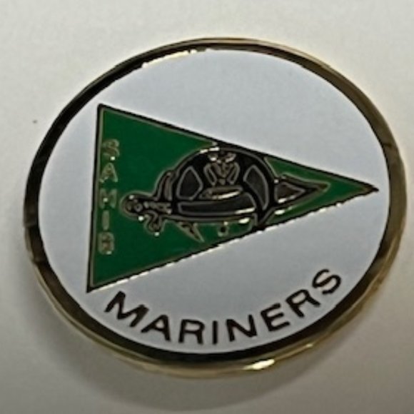 Mariners Unit of Sahib Shriners International Crescent Sword Lapel Hat Pin 1" - Picture 5 of 8